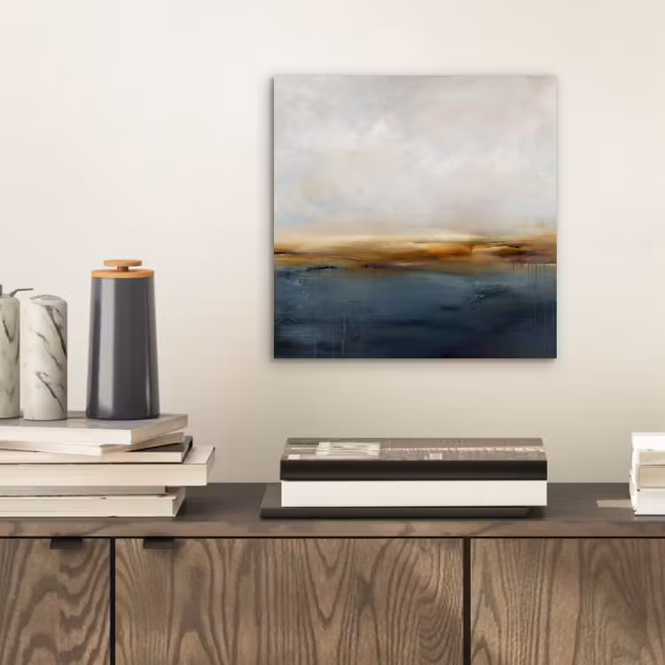 Aluminium schilderij - Abstract - Horizon - Water - Modern - Beige — 2