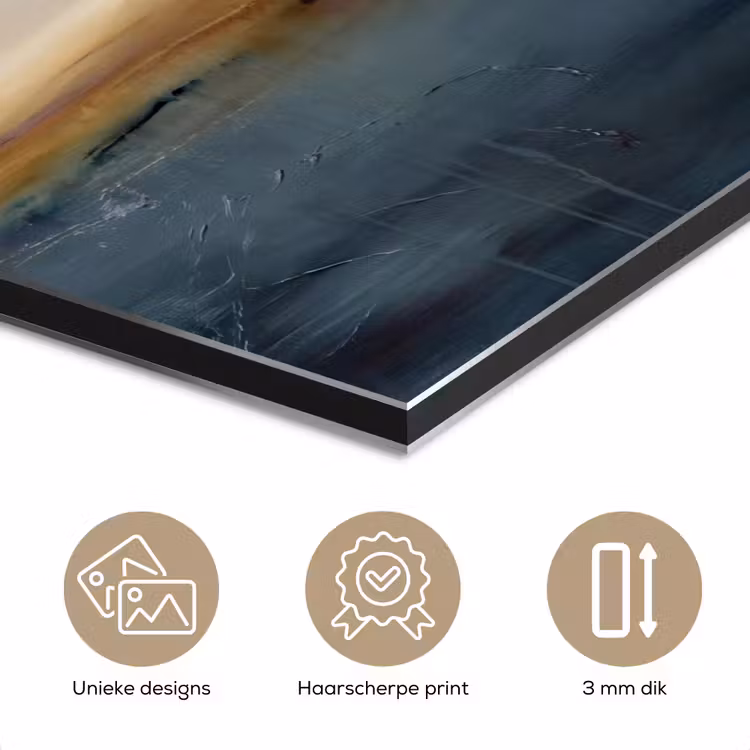 Aluminium schilderij - Abstract - Horizon - Water - Modern - Beige — 7