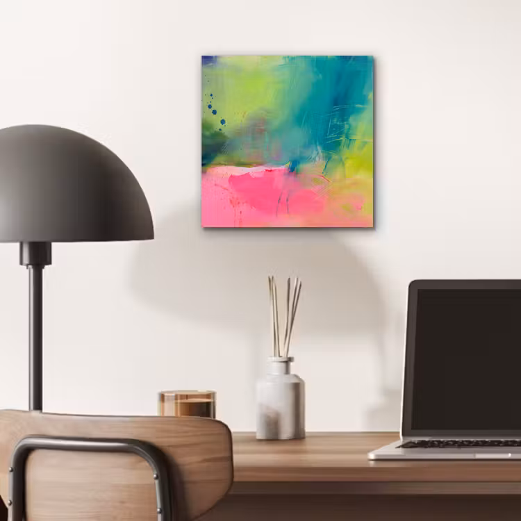 Aluminium schilderij - Abstract - Kleuren - Modern - Groen - Roze — 6