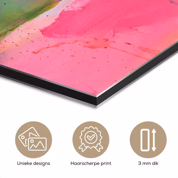 Aluminium schilderij - Abstract - Kleuren - Modern - Groen - Roze — 7
