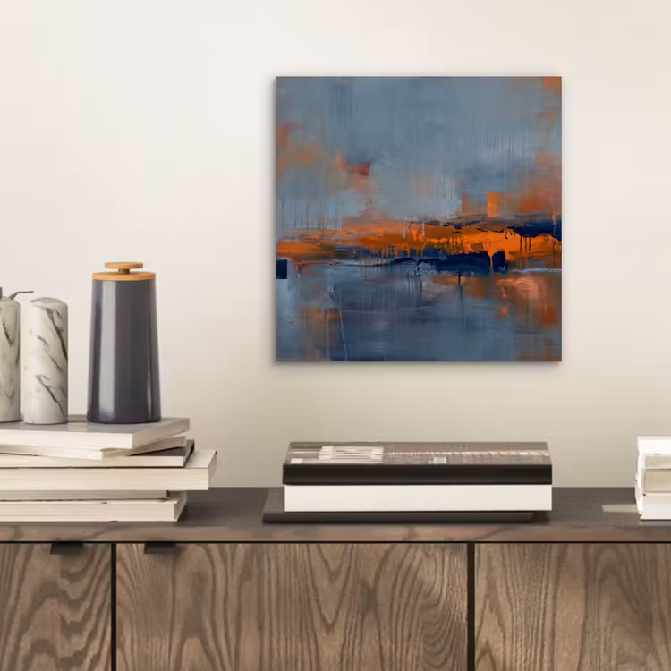 Aluminium schilderij - Abstract - Kleuren - Modern - Oranje - Grijs — 2