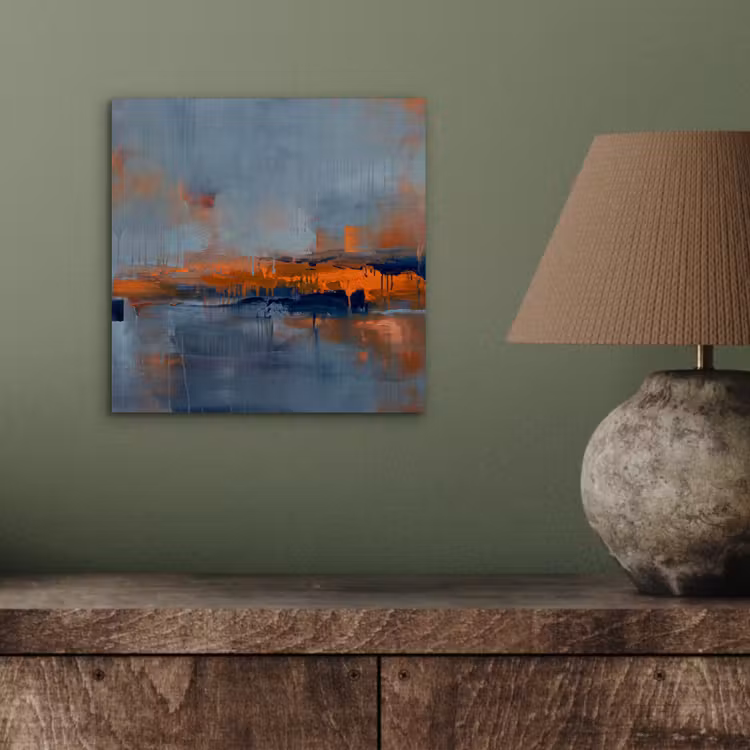 Aluminium schilderij - Abstract - Kleuren - Modern - Oranje - Grijs — 3