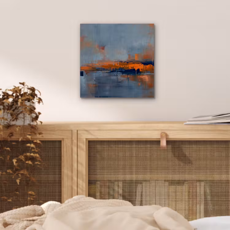 Aluminium schilderij - Abstract - Kleuren - Modern - Oranje - Grijs — 4
