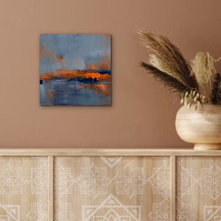 Aluminium schilderij - Abstract - Kleuren - Modern - Oranje - Grijs — 5
