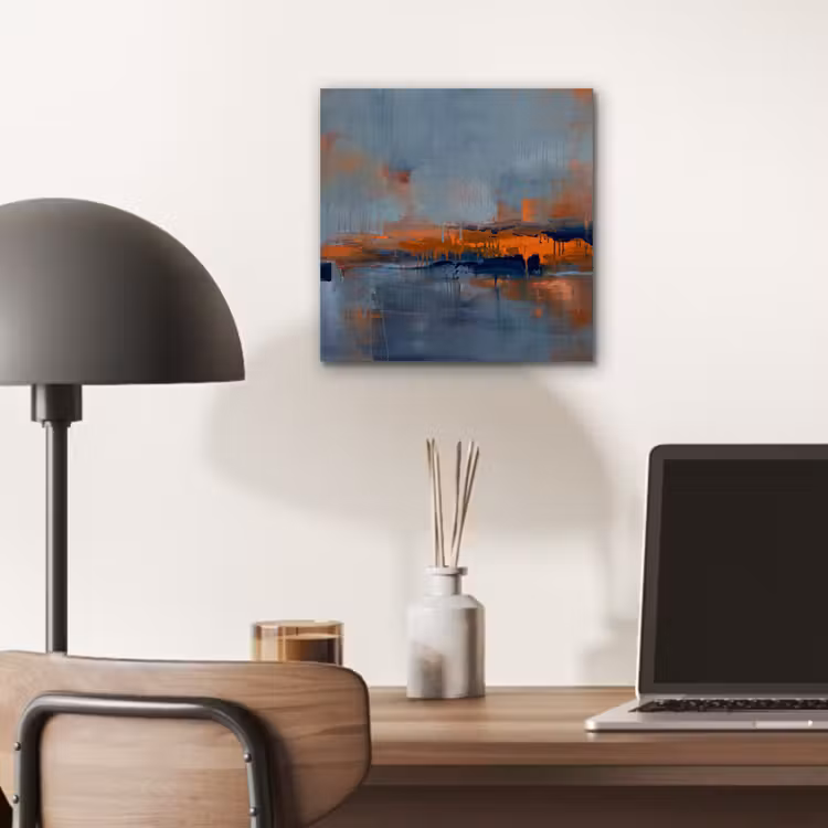 Aluminium schilderij - Abstract - Kleuren - Modern - Oranje - Grijs — 6