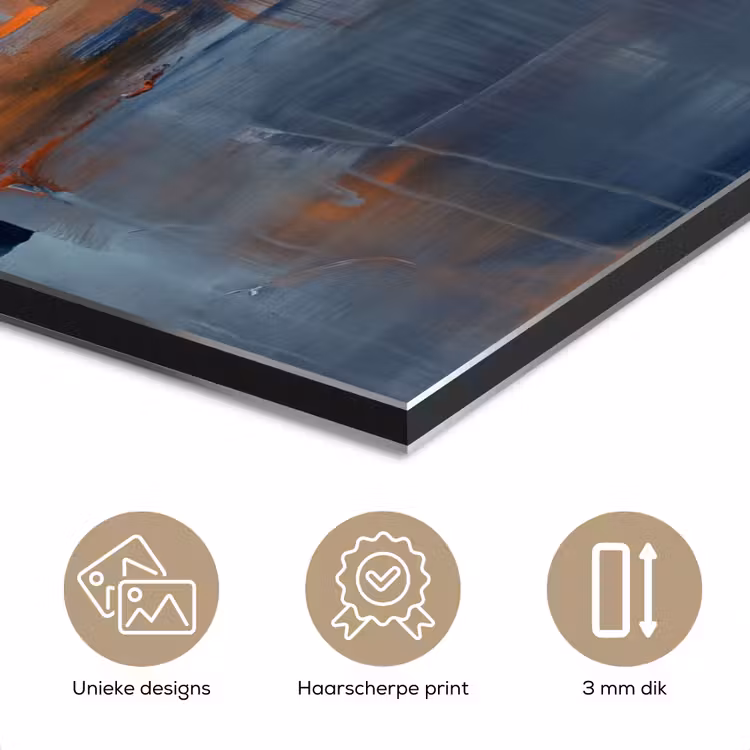 Aluminium schilderij - Abstract - Kleuren - Modern - Oranje - Grijs — 7