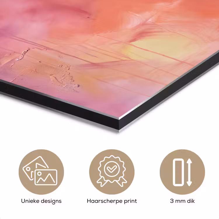 Aluminium schilderij - Abstract - Kleuren - Modern - Roze - Paars — 7