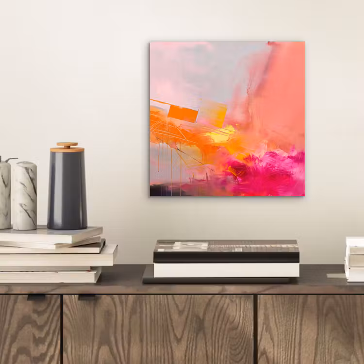 Aluminium schilderij - Abstract - Kleurrijk - Modern - Roze — 2