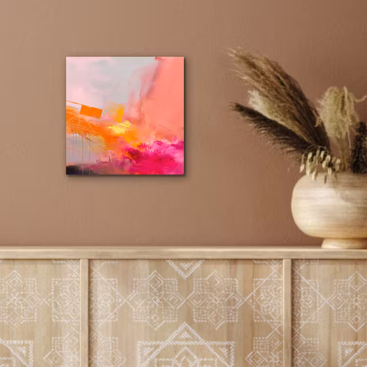 Aluminium schilderij - Abstract - Kleurrijk - Modern - Roze — 5