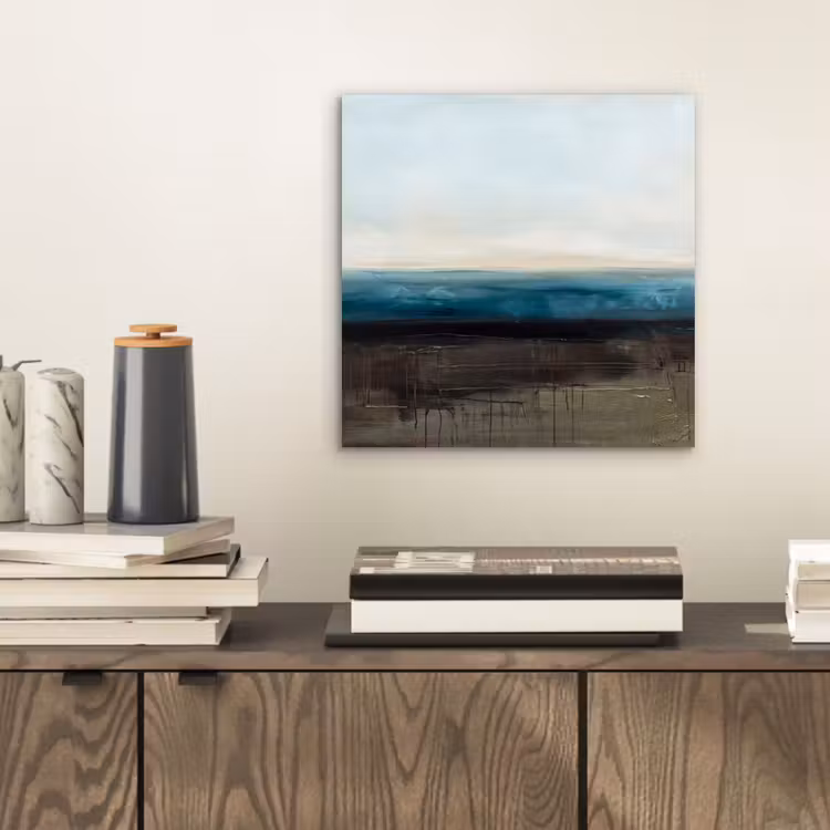 Aluminium schilderij - Abstract - Landschap - Horizon - Blauw - Modern — 2