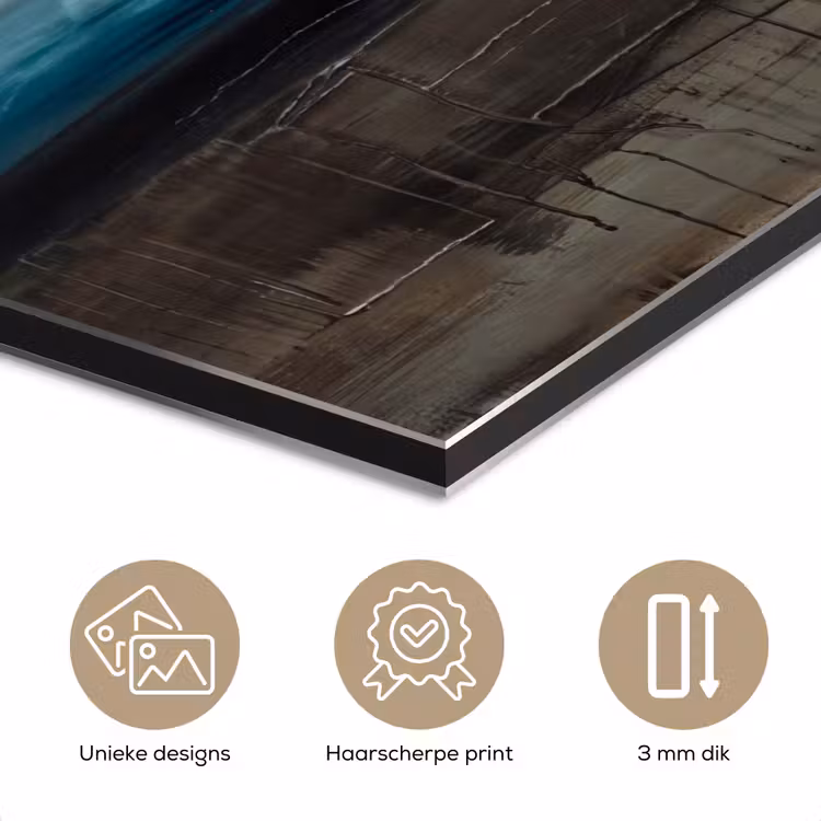 Aluminium schilderij - Abstract - Landschap - Horizon - Blauw - Modern — 7