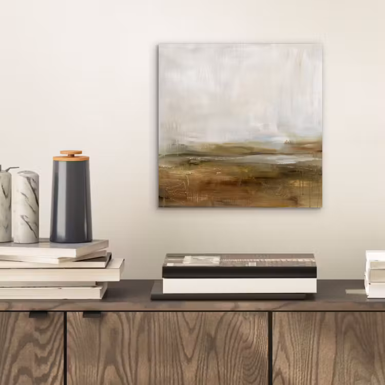 Aluminium schilderij - Abstract - Landschap - Natuur - Beige - Bruin — 2