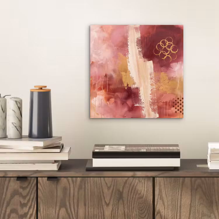 Aluminium schilderij - Abstract - Rood - Goud - Modern - Kunst — 2