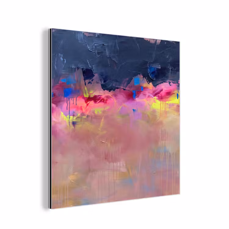 Aluminium schilderij - Abstract - Textuur - Kleuren - Modern - Roze — 1