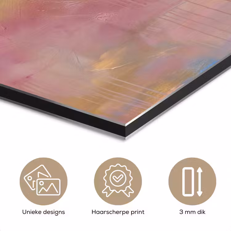 Aluminium schilderij - Abstract - Textuur - Kleuren - Modern - Roze — 7