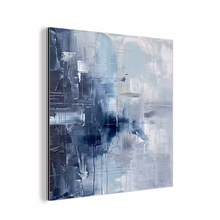 Aluminium schilderij - Abstract - Textuur - Kunst - Modern - Blauw — 1