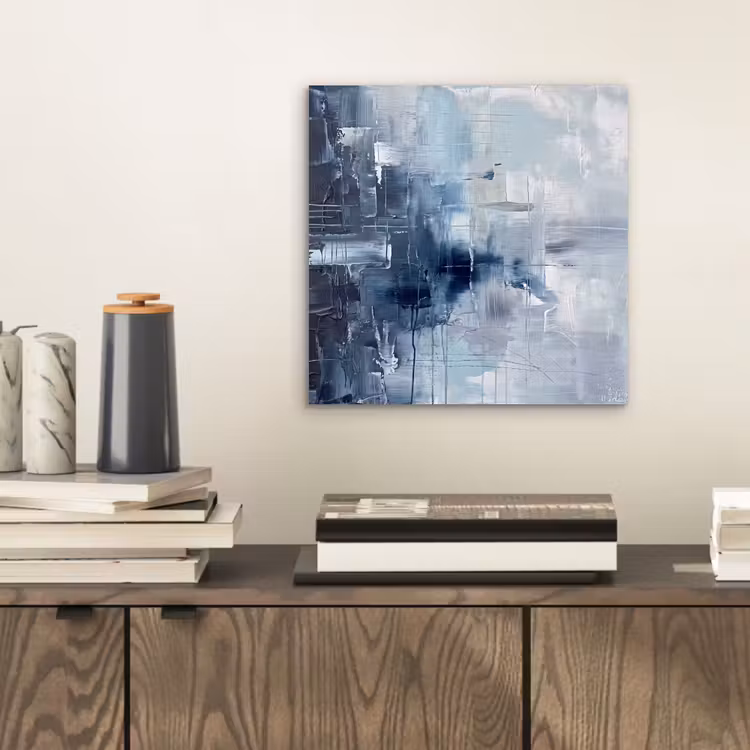 Aluminium schilderij - Abstract - Textuur - Kunst - Modern - Blauw — 2