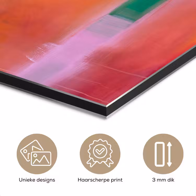 Aluminium schilderij - Abstract - Vlakken - Kunst - Modern - Oranje — 7