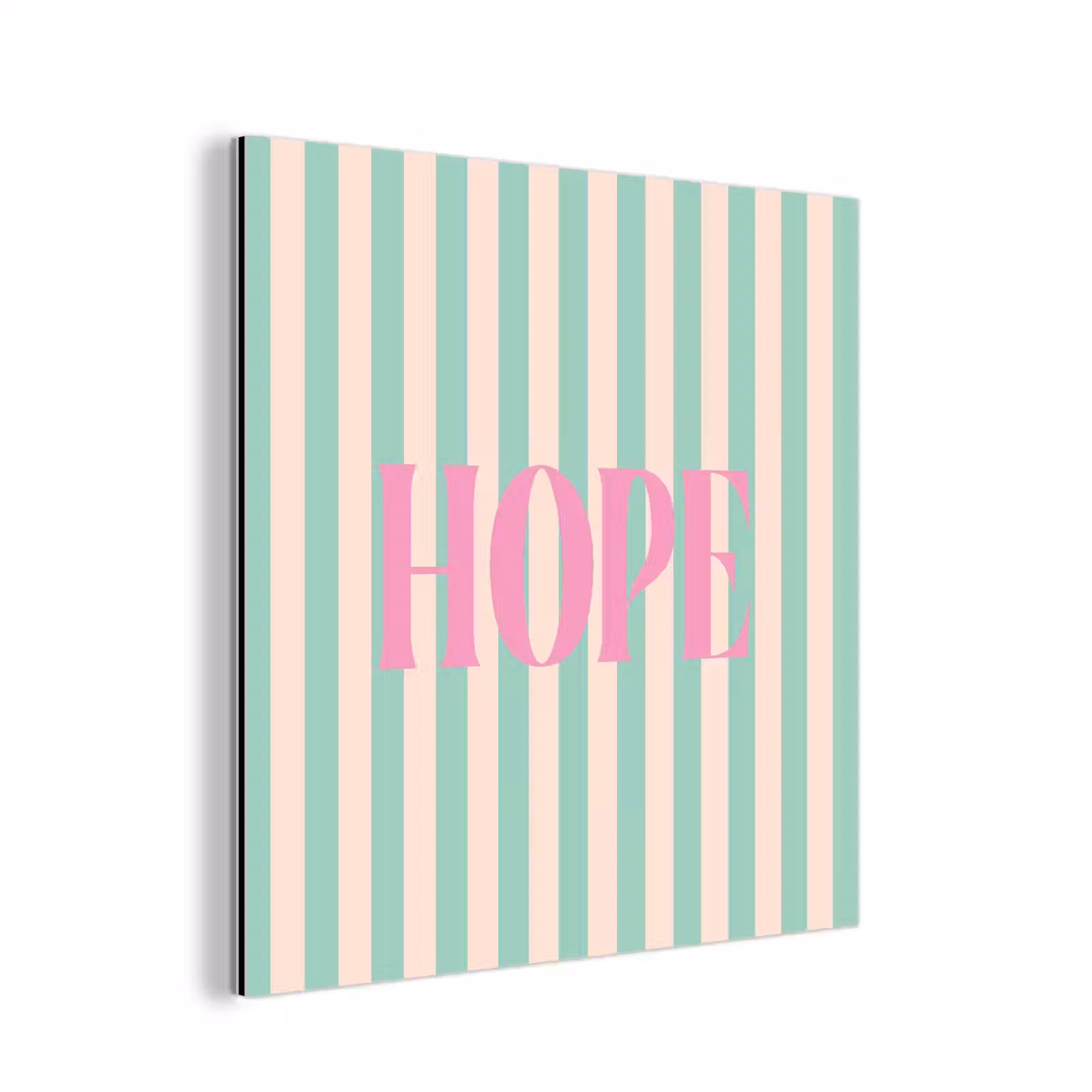 Aluminium schilderij - Roze - Groen - Strepen - Hope — 1