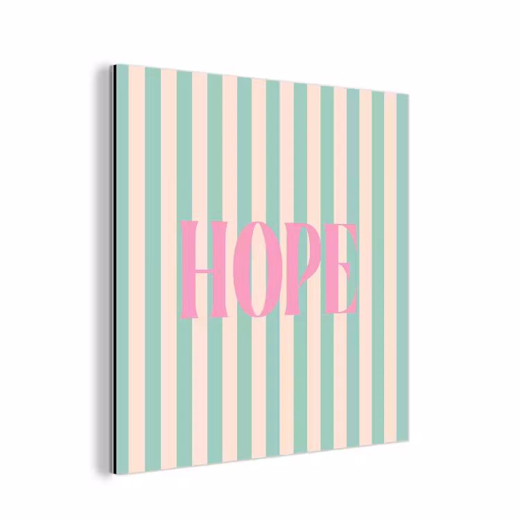 Aluminium schilderij - Roze - Groen - Strepen - Hope — 1