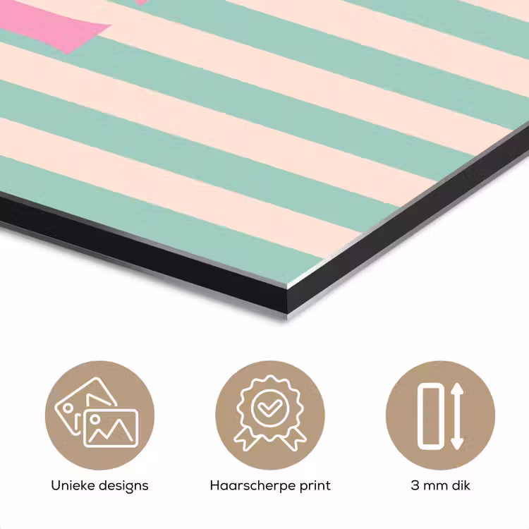Aluminium schilderij - Roze - Groen - Strepen - Hope — 7