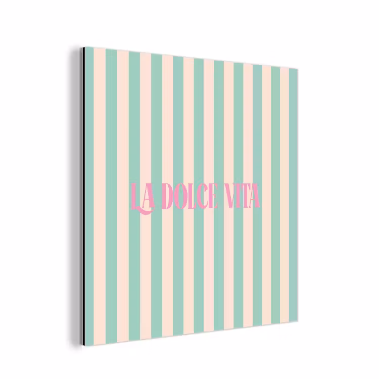 Aluminium schilderij - Roze - Groen - Strepen - La dolce vita — 1