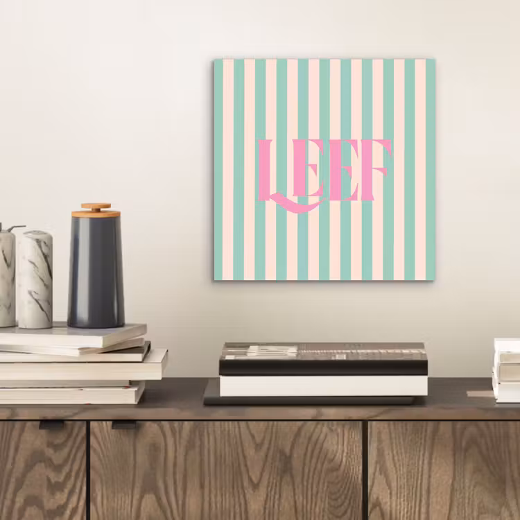 Aluminium schilderij - Roze - Groen - Strepen - Leef — 2