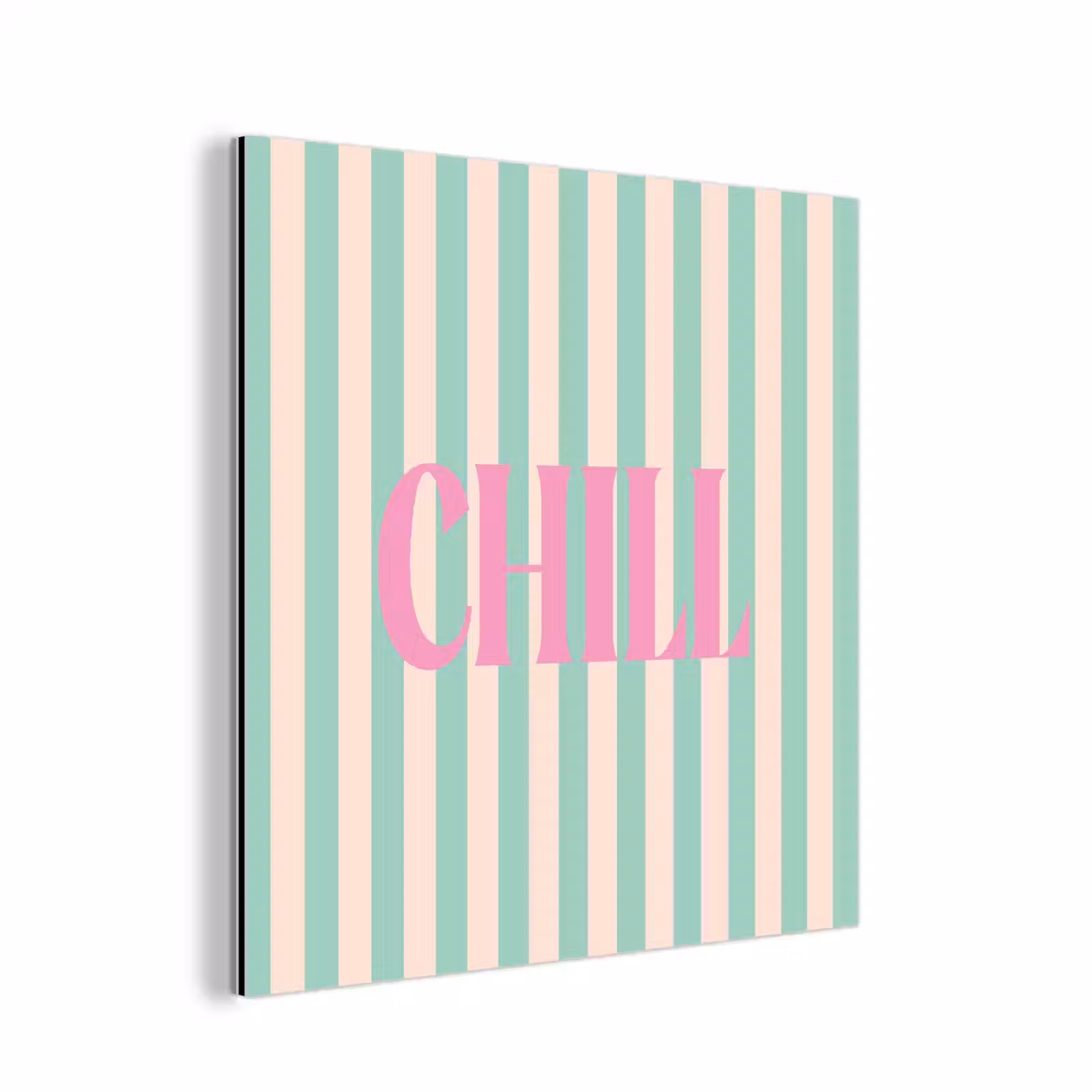 Aluminium schilderij - Roze - Groen - Strepen - Chill — 1