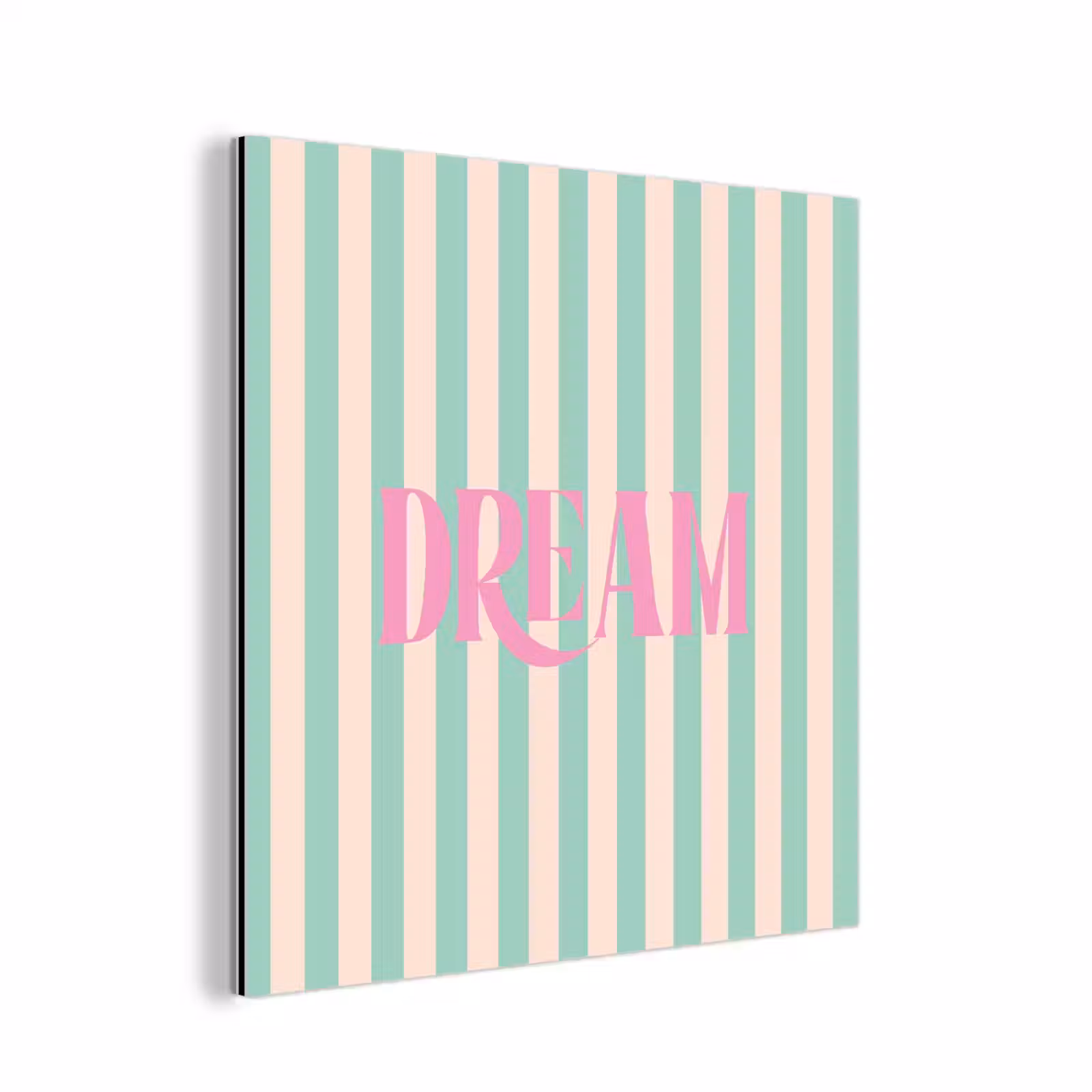 Aluminium schilderij - Roze - Groen - Strepen - Dream — 1
