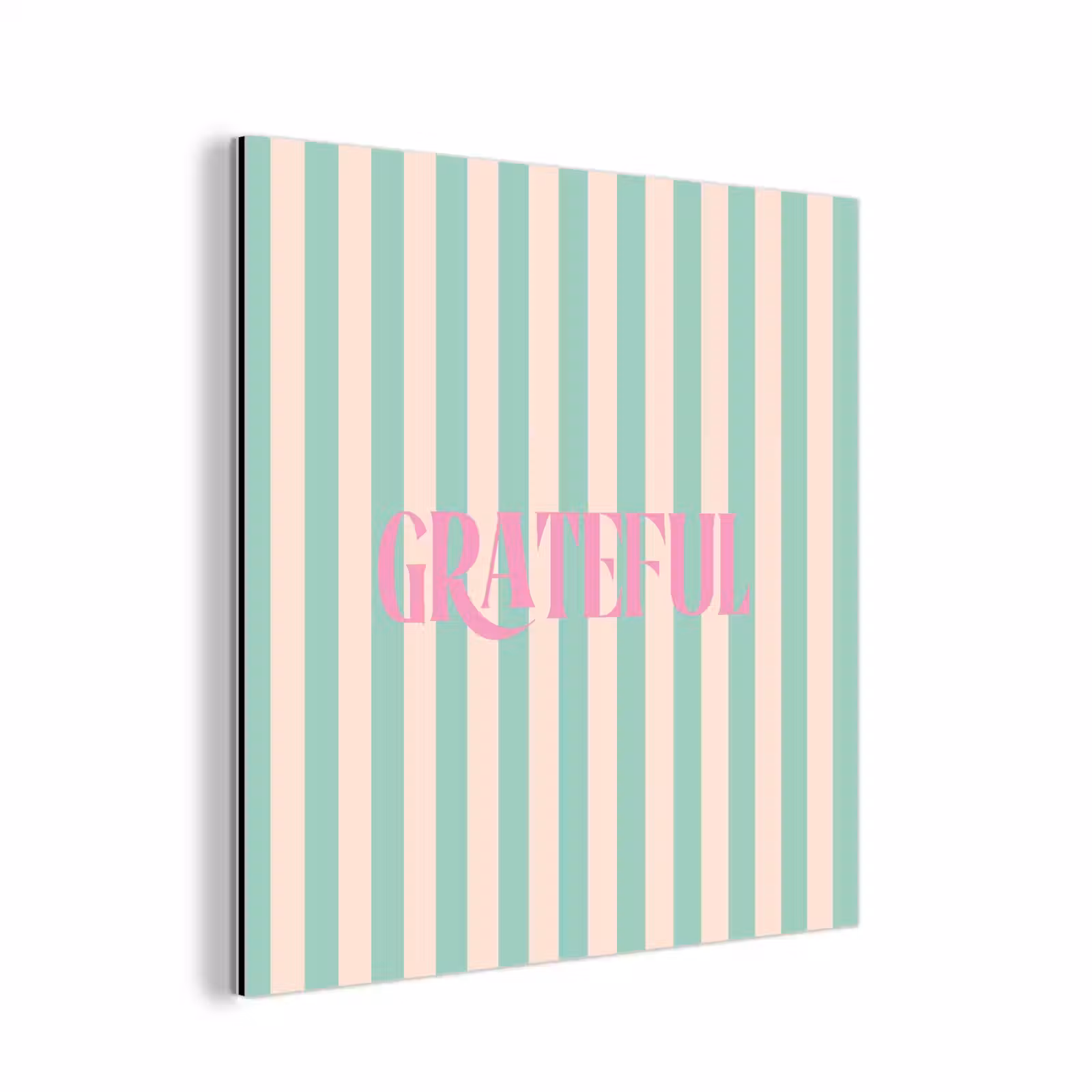Aluminium schilderij - Roze - Groen - Strepen - Grateful — 1