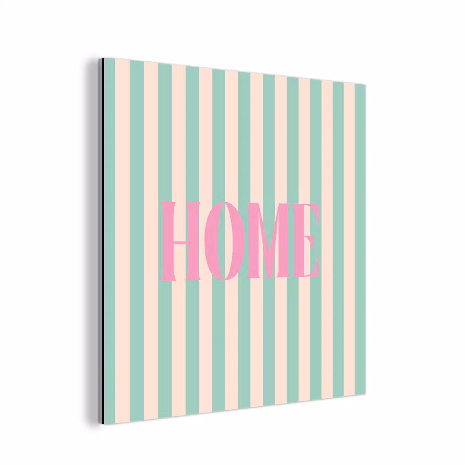 Aluminium schilderij - Roze - Groen - Strepen - Home — 1