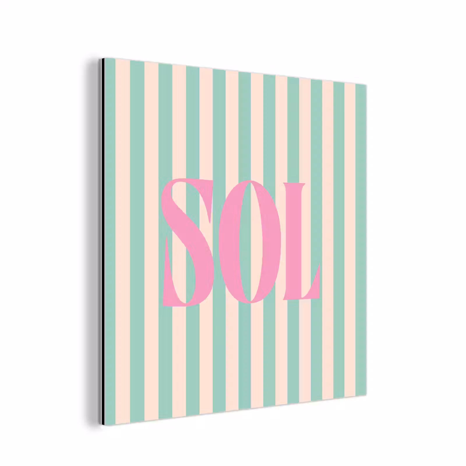 Aluminium schilderij - Roze - Groen - Strepen - Sol — 1