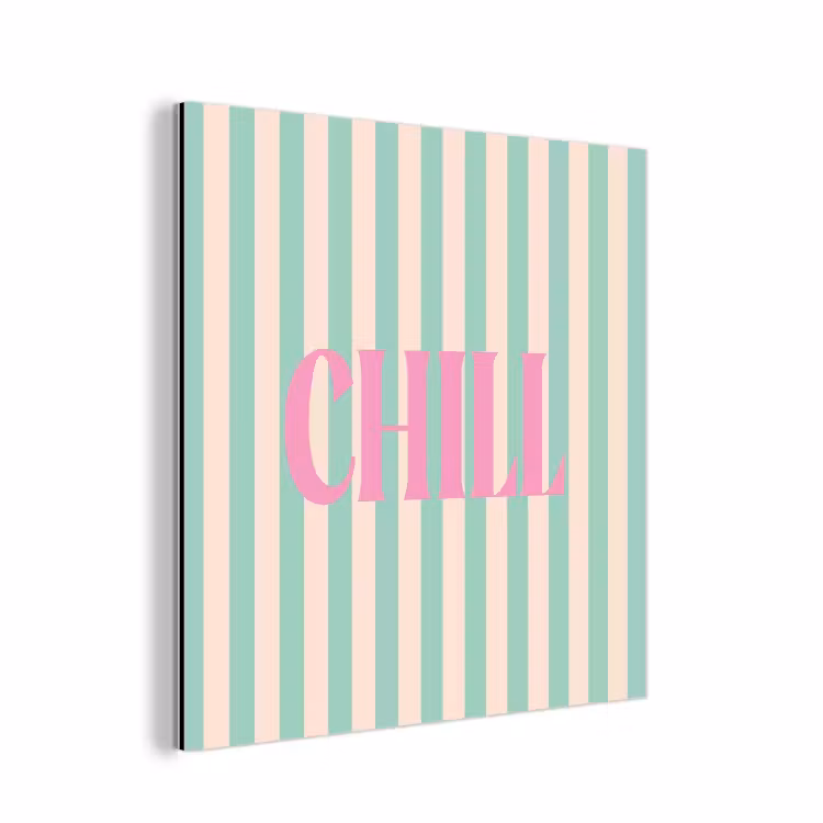 Aluminium schilderij - Roze - Groen - Strepen - Chill — 1