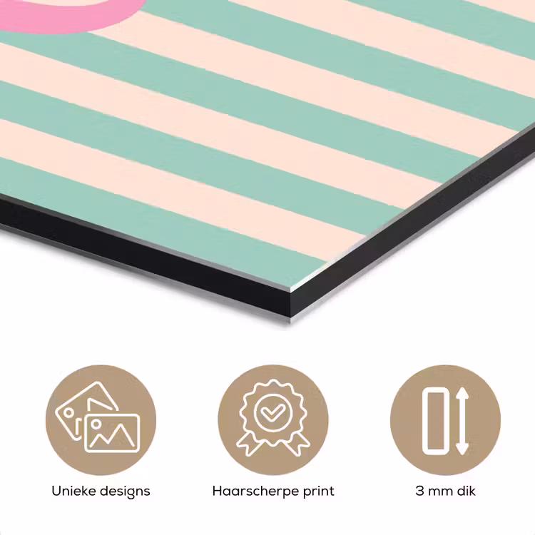 Aluminium schilderij - Roze - Groen - Strepen - Chill — 7