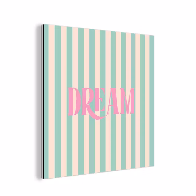 Aluminium schilderij - Roze - Groen - Strepen - Dream — 1
