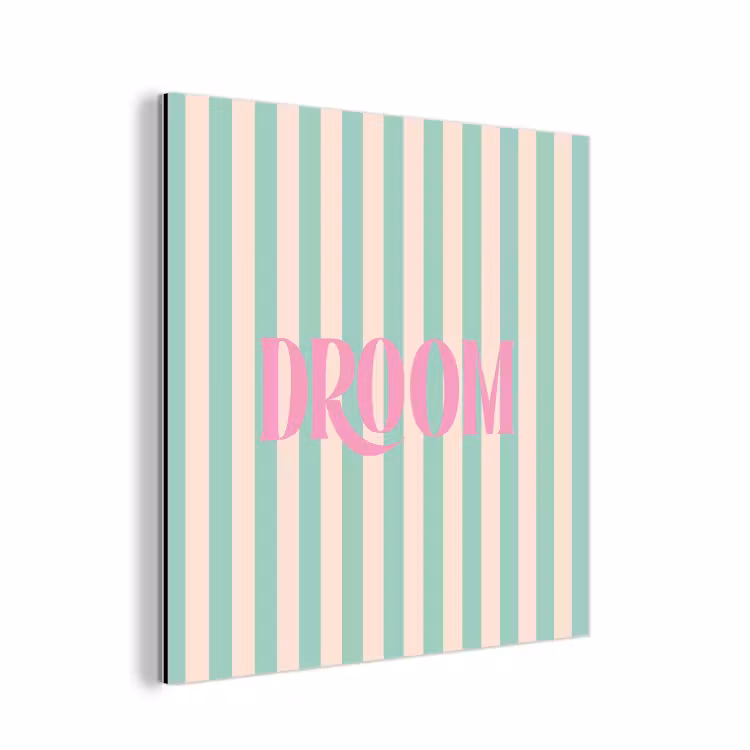 Aluminium schilderij - Roze - Groen - Strepen - Droom — 1