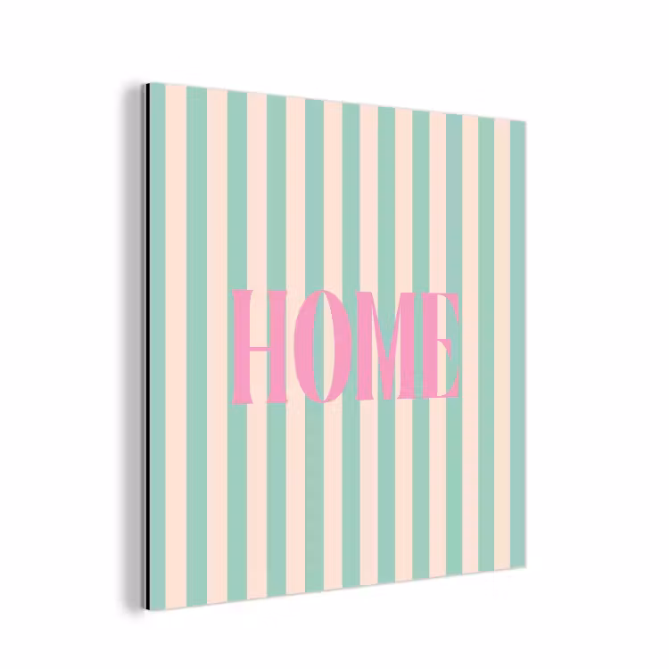 Aluminium schilderij - Roze - Groen - Strepen - Home — 1
