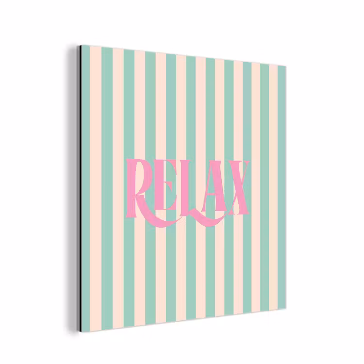 Aluminium schilderij - Roze - Groen - Strepen - Relax — 1
