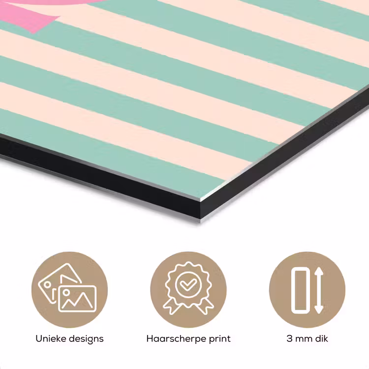 Aluminium schilderij - Roze - Groen - Strepen - Relax — 7