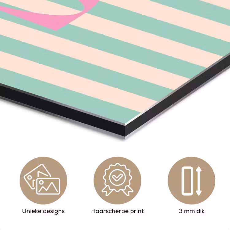 Aluminium schilderij - Roze - Groen - Strepen - Sol — 7