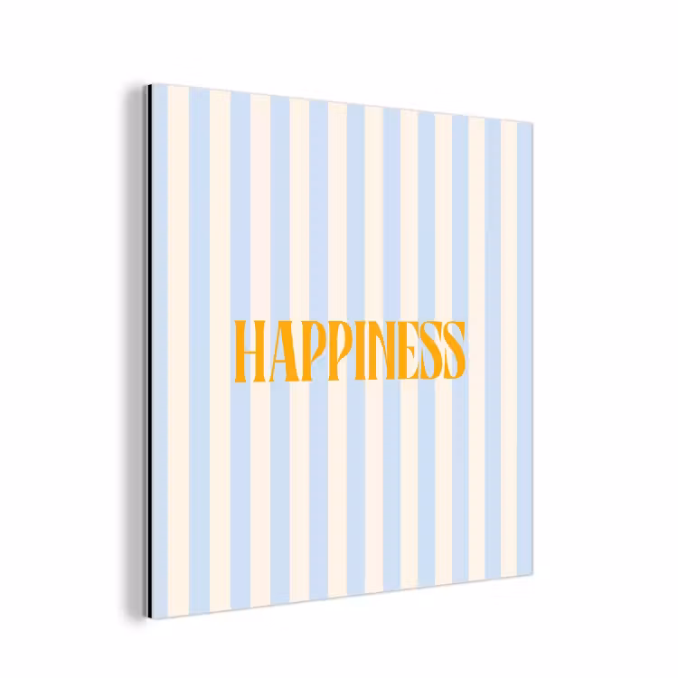 Aluminium schilderij - Oranje - Blauw - Strepen - Happiness — 1