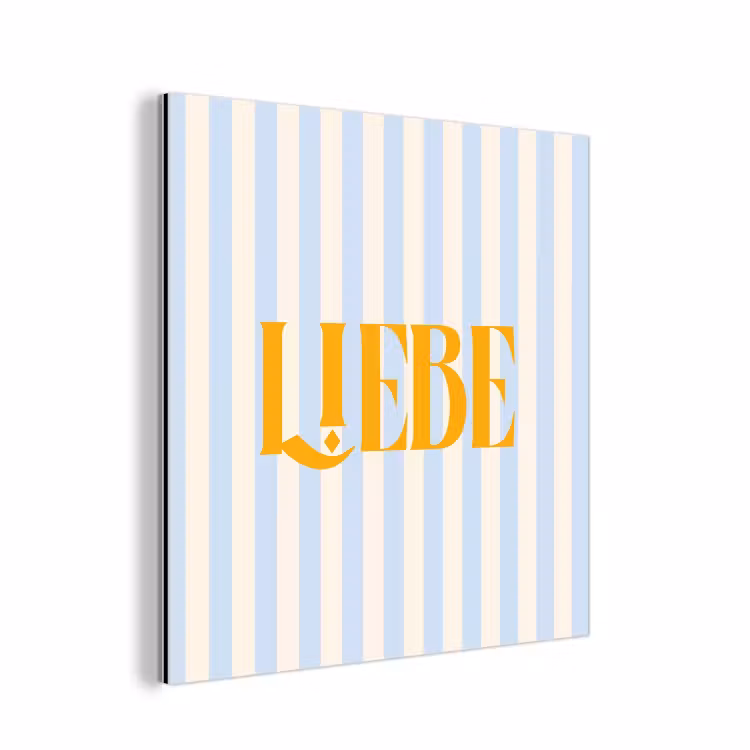Aluminium schilderij - Oranje - Blauw - Strepen - Liebe — 1