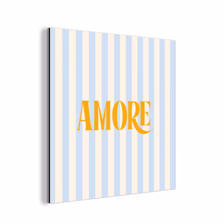 Aluminium schilderij - Oranje - Blauw - Strepen - Amore — 1