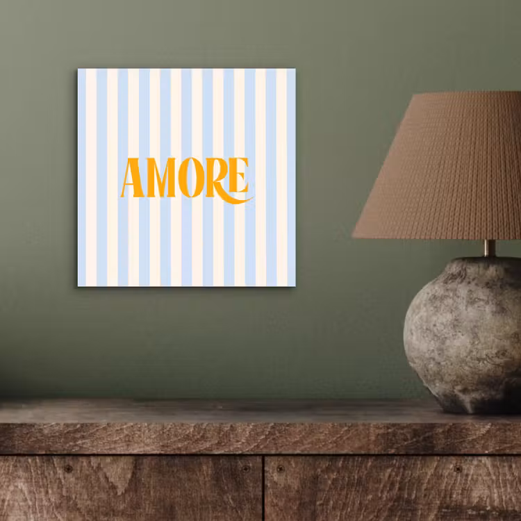 Aluminium schilderij - Oranje - Blauw - Strepen - Amore — 3