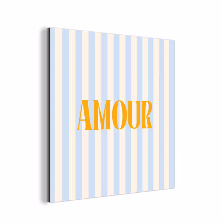 Aluminium schilderij - Oranje - Blauw - Strepen - Amour — 1