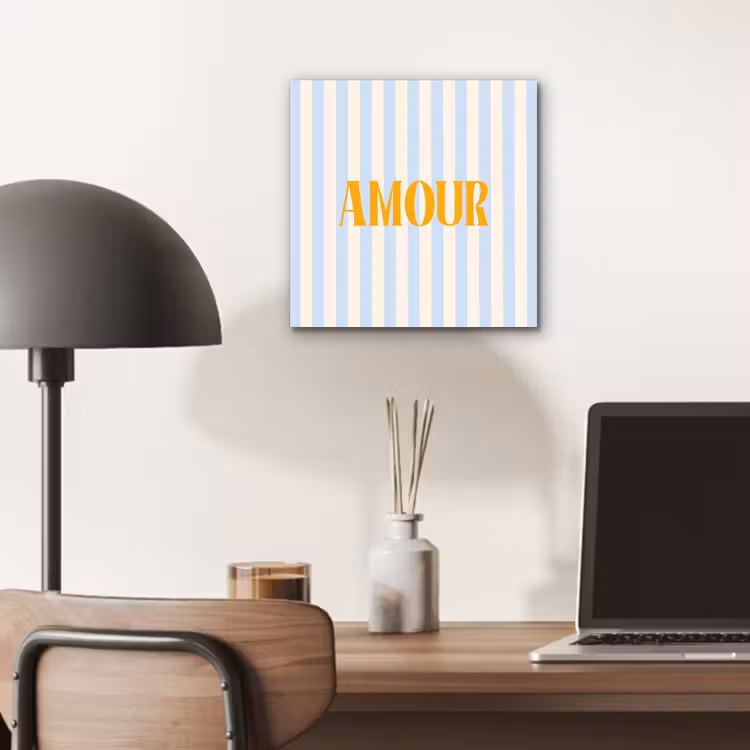 Aluminium schilderij - Oranje - Blauw - Strepen - Amour — 6