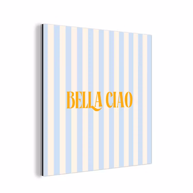 Aluminium schilderij - Oranje - Blauw - Strepen - Bella ciao — 1