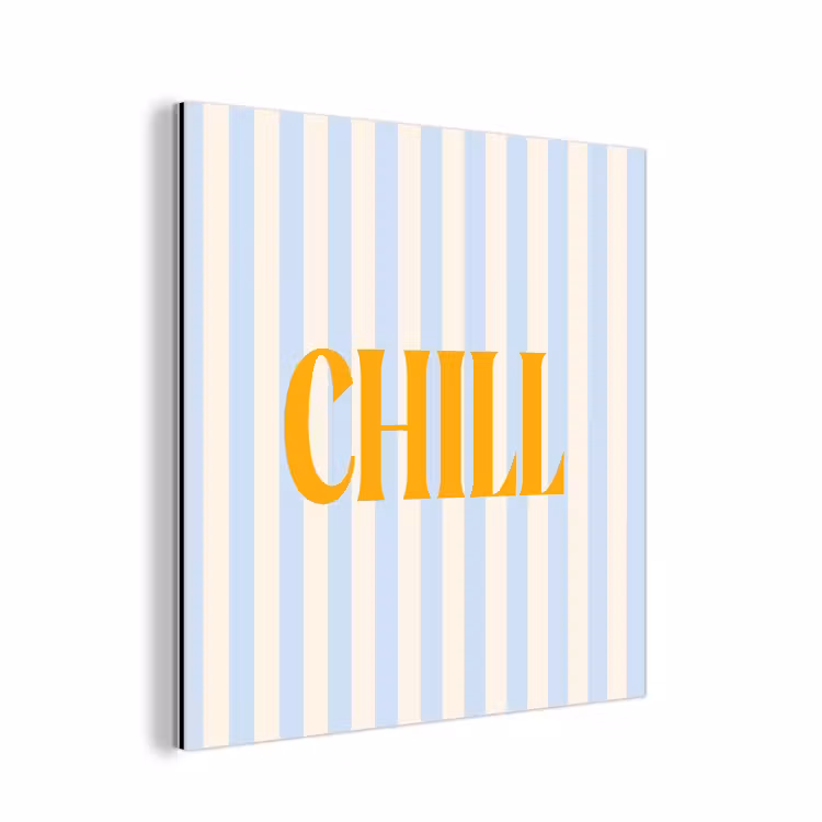 Aluminium schilderij - Oranje - Blauw - Strepen - Chill — 1