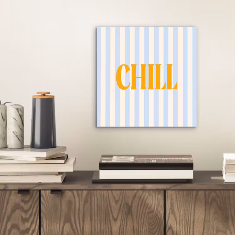 Aluminium schilderij - Oranje - Blauw - Strepen - Chill — 2