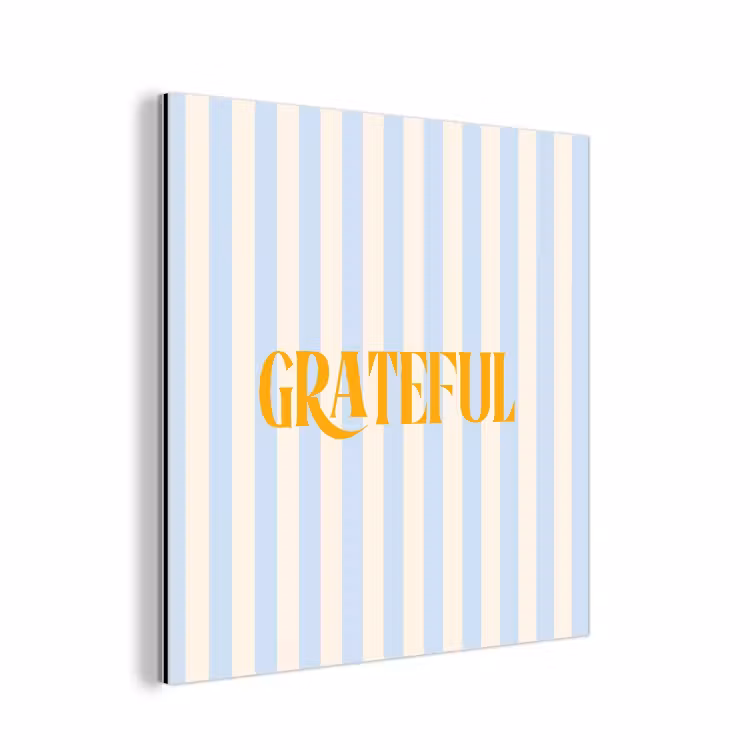 Aluminium schilderij - Oranje - Blauw - Strepen - Grateful — 1